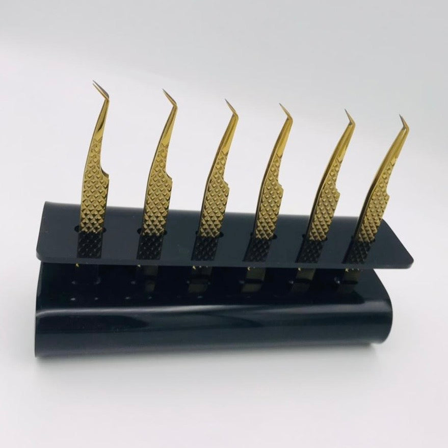 GOLD 45 Degree Fibre Tip Fanning Tweezer